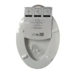 Elongated White Wood Toilet Seat, Easy Clean - Image 2
