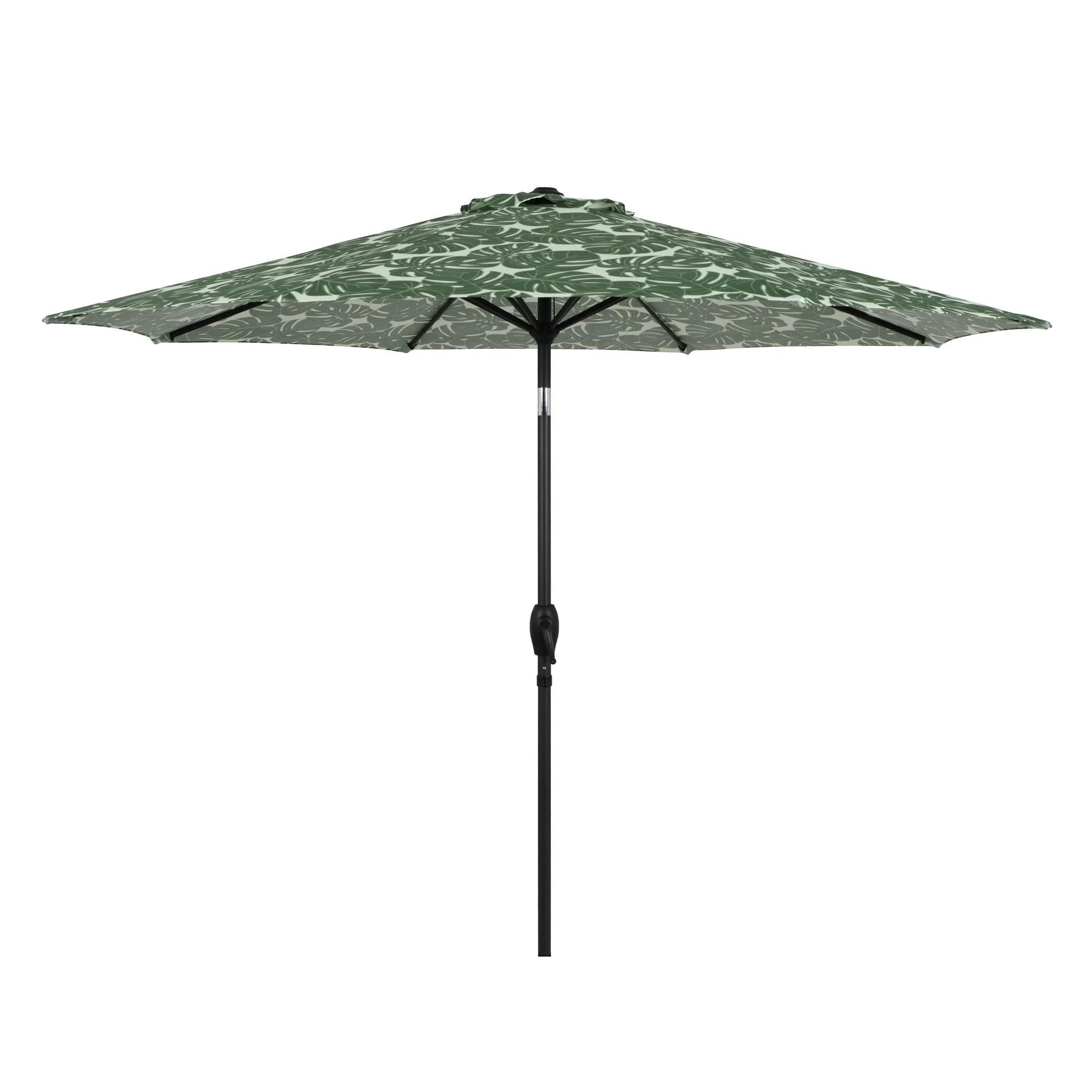 Mainstays-9-Monstera-Palm-Crank-Lift-and-3-Position-Tilt-Patio-Umbrella_ff59f1e8-202a-4702-aae1-78a11375bfa9.585efa3b41c7cefe701b03189c22600f 9' Monstera Palm Crank Lift and 3 Position Tilt Patio Umbrella - Image 1