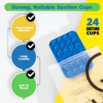 Silicone Suction Adhesive Mount Phone Case for iPhone and Android Hot Pink - Image 3